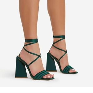 Wide Fit Green Heeled Sandals
